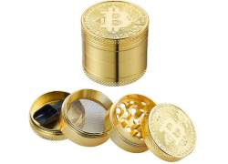 Grinder Τρίφτης Μεταλλικός Champ Bitcoin Gold 40mm - 4 Parts