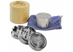 Black Leaf Grinder Τρίφτης Deluxe από Ανοξείδωτο Χάλυβα 49mm-3 Parts