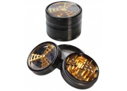Grinder Τρίφτης Window «Mill» Gold 62mm - 4 parts  (αλουμίνιο)