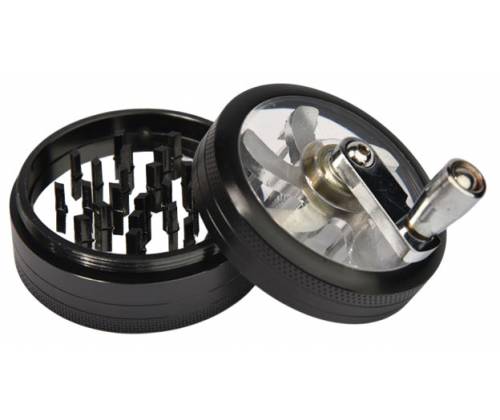 Grinder Τρίφτης Μεταλλικός Μύλος 60mm με Κουμπί Καθαρισμού  - Black 3 Parts - Τιμή: 9,90€