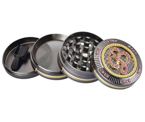 Grinder Τρίφτης Μύλος Grace Glass Amsterdam 63mm Μαύρο - 4 Parts (05030BK) - Τιμή: 18,90€