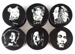 Grinder Τρίφτης «Bob Marley» Black 50mm - 4 Parts.