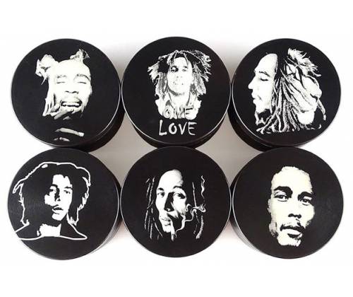 Grinder Τρίφτης «Bob Marley» Black 50mm - 4 Parts. - Τιμή: 14,50€