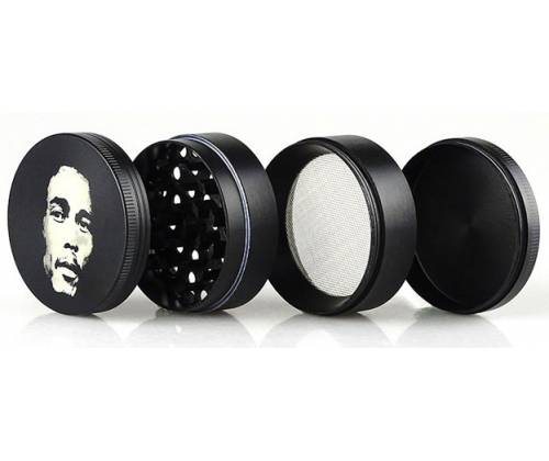 Grinder Τρίφτης «Bob Marley» Black 50mm - 4 Parts. - Τιμή: 14,50€