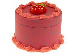 Grinder Τρίφτης Αλουμινίου Cake Strawberry 63mm Red - 4 parts