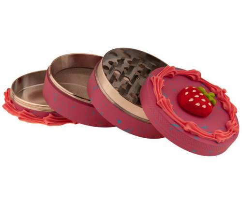 Grinder Τρίφτης Αλουμινίου Cake Strawberry 63mm Red - 4 parts - Τιμή: 19,50€