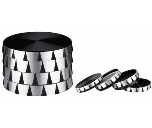 Grinder Τρίφτης CNC Silver Black 55mm - 4 Parts - Τιμή: 17,90€