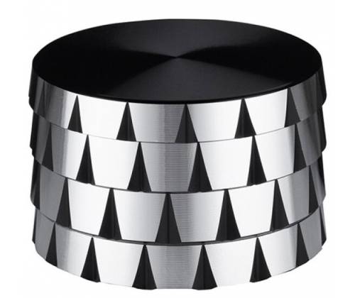 Grinder Τρίφτης CNC Silver Black 55mm - 4 Parts - Τιμή: 17,90€
