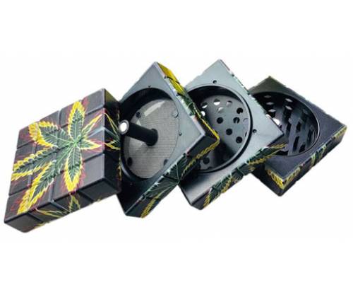 Grinder Τρίφτης Μεταλλικός All Magnetic Cube Leaf 58mm - 4 Parts -  Price: 14,90€