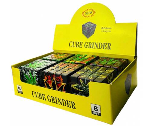Grinder Τρίφτης Μεταλλικός All Magnetic Cube Leaf 58mm - 4 Parts -  Price: 14,90€