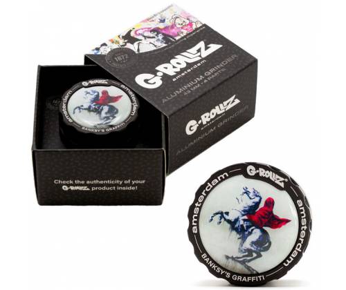 G-Rollz Aluminium Grinder Τρίφτης 43mm Μαύρο Bansky Graffiti «Blind Bonapart» - 4 Parts - Τιμή: 19,50€