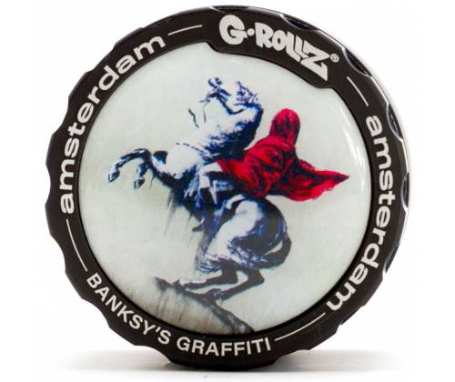 G-Rollz Aluminium Grinder Τρίφτης 43mm Μαύρο Bansky Graffiti «Blind Bonapart» - 4 Parts - Τιμή: 19,50€