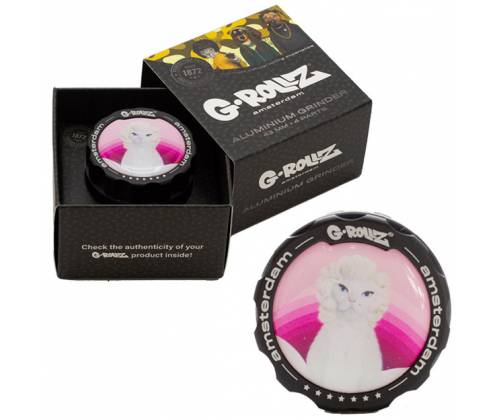 G-Rollz Aluminium Grinder Τρίφτης 43mm Μαύρο Pet Rock «Diamonds | Cat» - 4 Parts - Τιμή: 19,50€