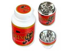 Grinder Τρίφτης Πλαστικός Chewing Gum 45mm - Κόκκινο 3 Parts