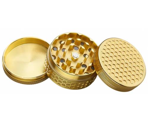 Grinder Τρίφτης Honeycomb Gold 50mm - 3 Parts - Τιμή: 14,90€