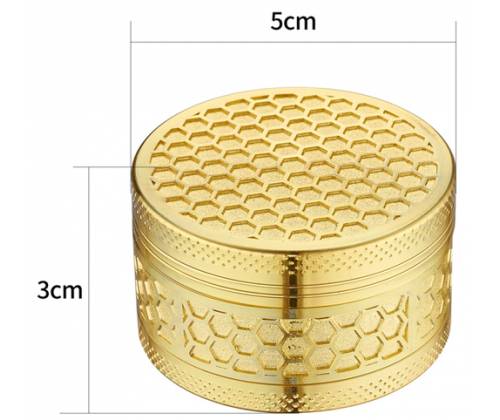 Grinder Τρίφτης Honeycomb Gold 50mm - 3 Parts - Τιμή: 14,90€