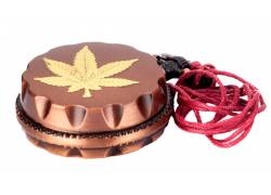 Super Heroes Grinder Τρίφτης Pocket Leaf με Λουράκι Λαιμού 40mm - 2 Parts Χαλκός