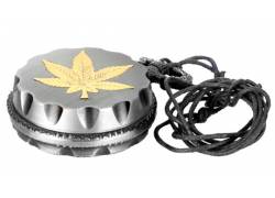 Super Heroes Grinder Τρίφτης Pocket Leaf με Λουράκι Λαιμού 40mm - 2 Parts Ασημί