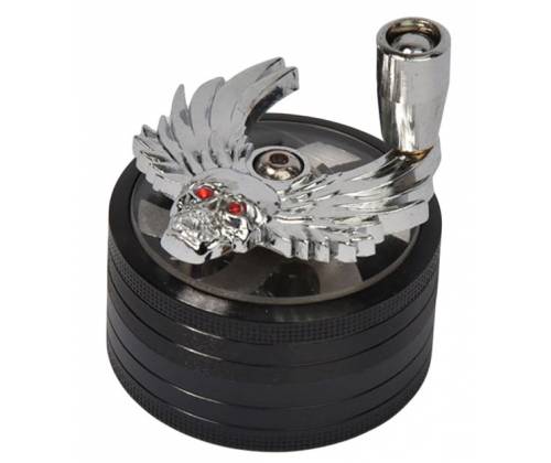 Grinder Τρίφτης Μύλος 50mm με Κουμπί Καθαρισμού  - Eagle Skull 3 Parts - Τιμή: 9,90€