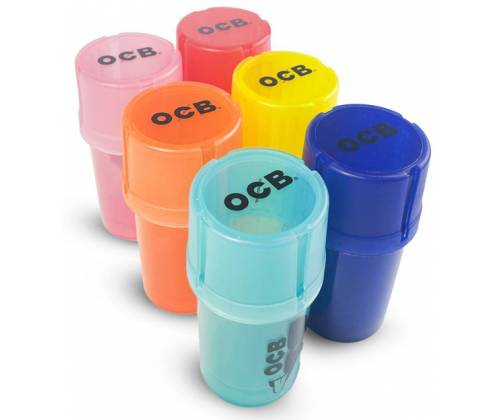 OCB Grinder Τρίφτης Πλαστικός MedTainer 2 σε 1 με Αποθηκευτικό Χώρο - Διάφορα Χρώματα - Τιμή: 3,70€