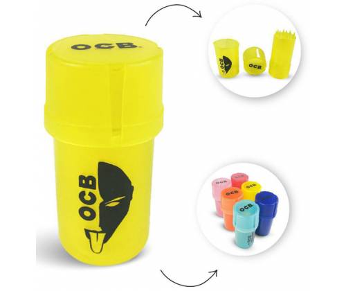 OCB Grinder Τρίφτης Πλαστικός MedTainer 2 σε 1 με Αποθηκευτικό Χώρο - Διάφορα Χρώματα - Τιμή: 3,70€