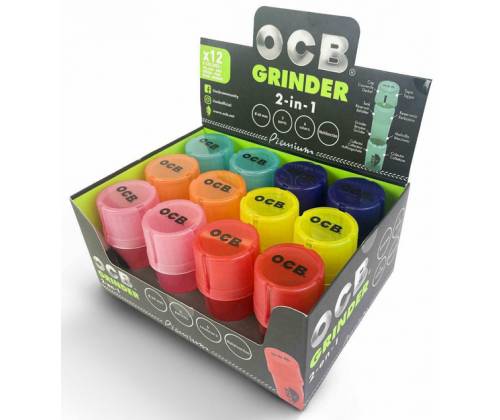 OCB Grinder Τρίφτης Πλαστικός MedTainer 2 σε 1 με Αποθηκευτικό Χώρο - Διάφορα Χρώματα - Τιμή: 3,70€