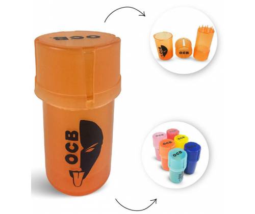 OCB Grinder Τρίφτης Πλαστικός MedTainer 2 σε 1 με Αποθηκευτικό Χώρο - Διάφορα Χρώματα - Τιμή: 3,70€