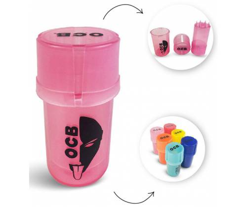 OCB Grinder Τρίφτης Πλαστικός MedTainer 2 σε 1 με Αποθηκευτικό Χώρο - Διάφορα Χρώματα - Τιμή: 3,70€