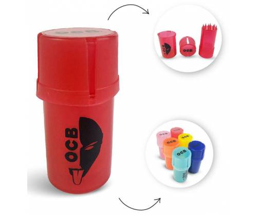 OCB Grinder Τρίφτης Πλαστικός MedTainer 2 σε 1 με Αποθηκευτικό Χώρο - Διάφορα Χρώματα - Τιμή: 3,70€