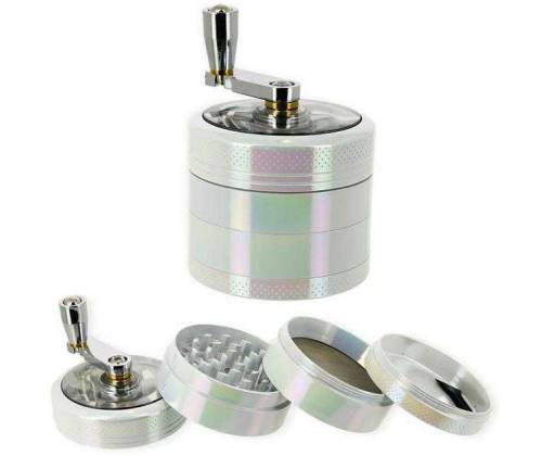 Grinder Aluminum Mill White Pearl 52mm - 4 Parts -  Price: 14,50€