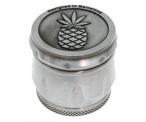 Grinder Τρίφτης 43mm Pineapple Ανανάς Ασημί - 4 Parts - Τιμή: 14,90€