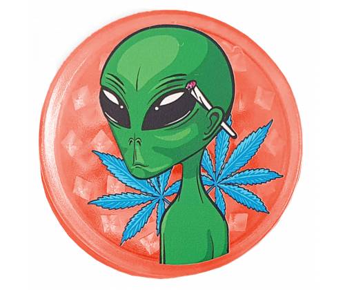 Grinder Τρίφτης Πλαστικός Alien Orange 60mm & Tips - 3 Parts - Τιμή: 2,90€