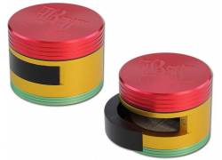 Black Leaf Grinder Τρίφτης «Dooor» Rasta 64mm-3 Parts