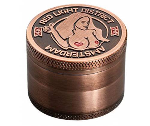Grinder Τρίφτης 50mm Amsterdam Red Light Bronze - 4 Parts - Τιμή: 11,90€