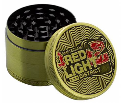 Grinder Τρίφτης 50mm Amsterdam Red Light Gold - 4 Parts - Τιμή: 11,90€