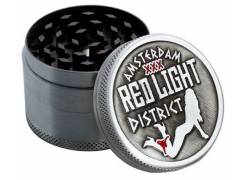 Grinder Τρίφτης 50mm Amsterdam Red Light Silver - 4 Parts