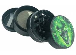 Grinder Τρίφτης Αλουμινίου 40mm Skull Black Green - 4 Parts
