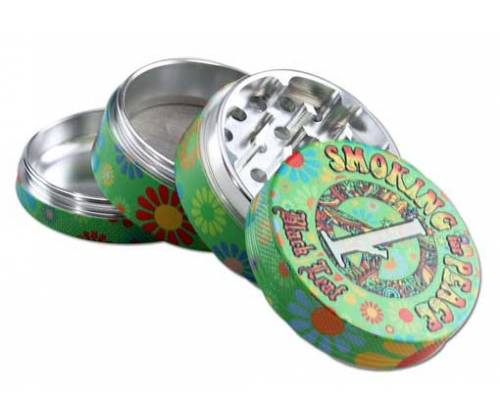 Black Leaf Grinder Smoking For Peace 54mm Aluminium - 4 Parts -  Price: 16,50€