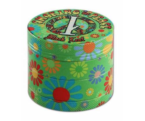 Black Leaf Grinder Smoking For Peace 54mm Aluminium - 4 Parts -  Price: 16,50€
