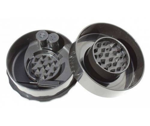 GrinderVac Τρίφτης Πλαστικός 74mm All Black - Κατοχυρωμένο με Δίπλωμα Ευρεσιτεχνίας - Τιμή: 9,90€