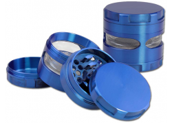 Grinder Τρίφτης με Παράθυρο Μπλε 56mm - 4 Parts