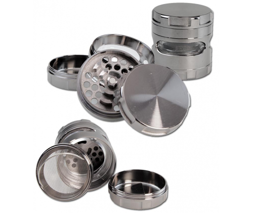 Grinder Τρίφτης με Παράθυρο Ασημί 62mm - 4 Parts - Τιμή: 14,90€