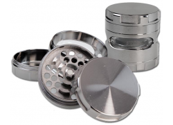 Grinder Τρίφτης με Παράθυρο Ασημί 62mm - 4 Parts