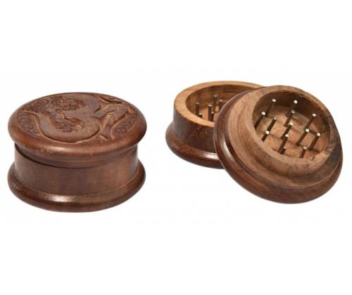 Grinder Τρίφτης Ξύλινος Σκούρο Καφέ Σκαλιστό 50mm - 2 Parts - Τιμή: 3,90€