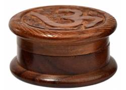 Grinder Τρίφτης Ξύλινος Σκούρο Καφέ Σκαλιστό 60mm - 2 Parts