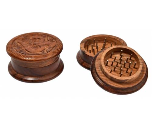 Grinder Τρίφτης Ξύλινος Σκούρο Καφέ Σκαλιστό 60mm - 2 Parts - Τιμή: 4,20€