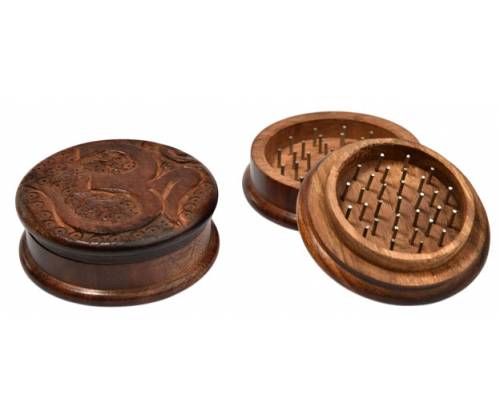 Grinder Τρίφτης Ξύλινος Σκούρο Καφέ Σκαλιστό 75mm - 2 Parts - Τιμή: 4,50€