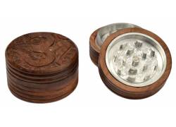 Grinder Τρίφτης  Ξύλινος - Μεταλλικός Σκαλιστό 60mm - 2 Parts