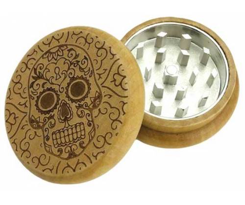 Grinder Τρίφτης  Ξύλινο Skull 54 mm - 2 Parts - Τιμή: 7,90€