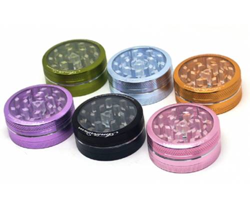 Amsterdam Grinder Τρίφτης 50mm Αλουμίνιο - 2 parts (με παράθυρο) 05023MIX - Τιμή: 6,20€